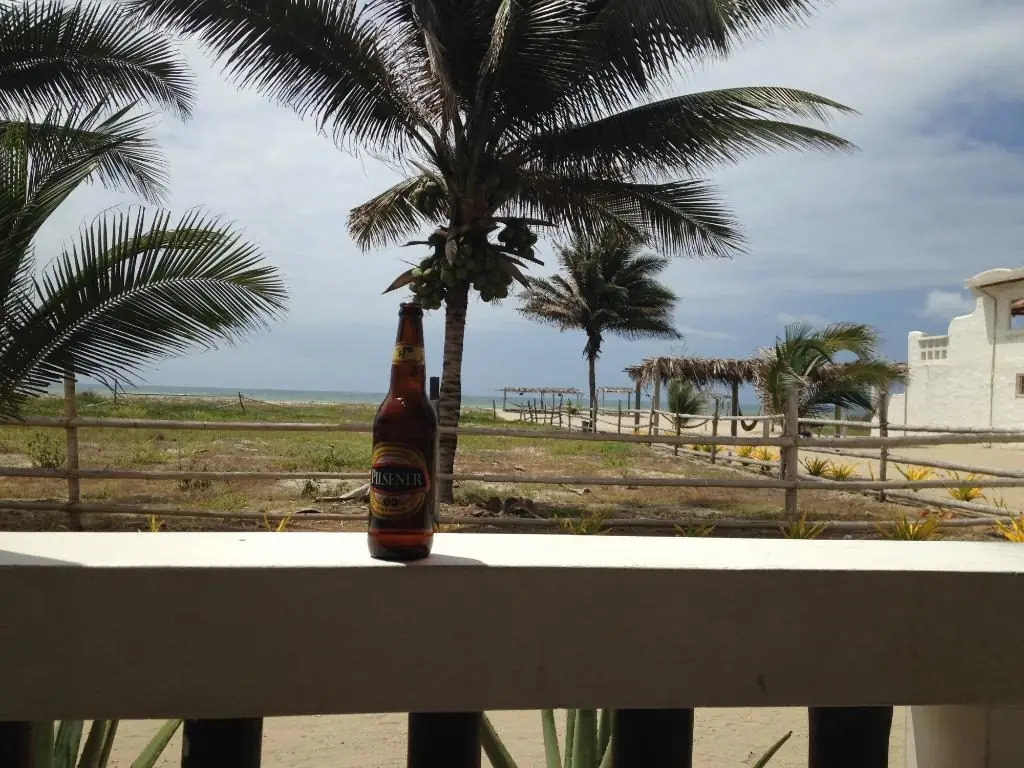 Ocean view from a room at the hotel in Canoa
